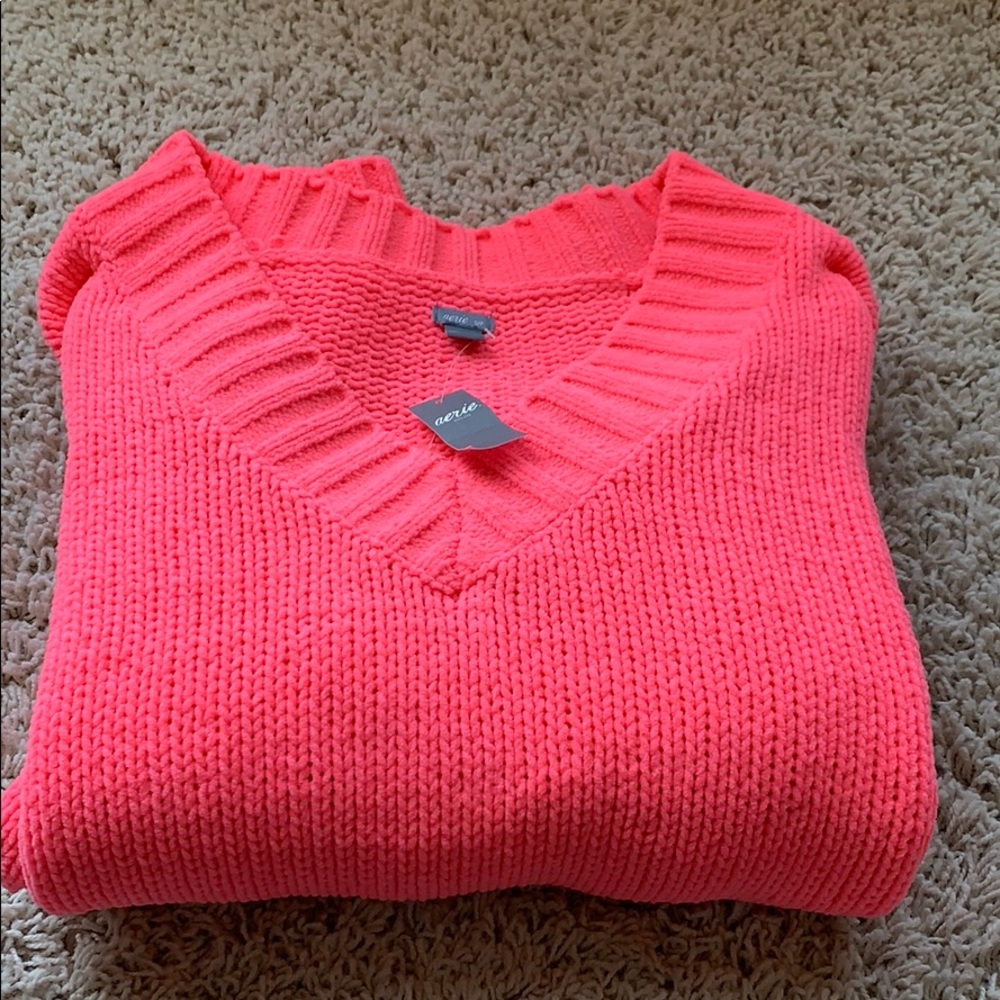 Long sleeve Arie vneck pink comfy sweater